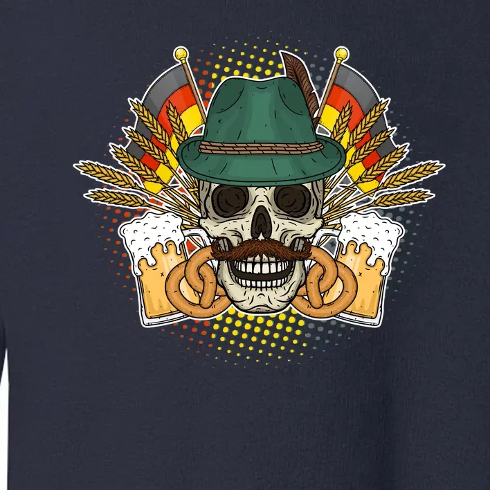 Funny Oktoberfest Halloween Skull Toddler Sweatshirt