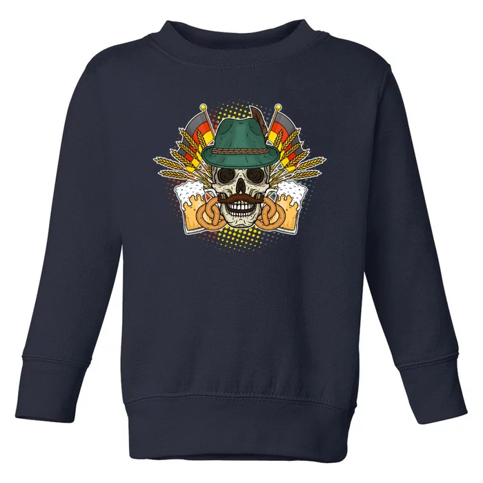 Funny Oktoberfest Halloween Skull Toddler Sweatshirt