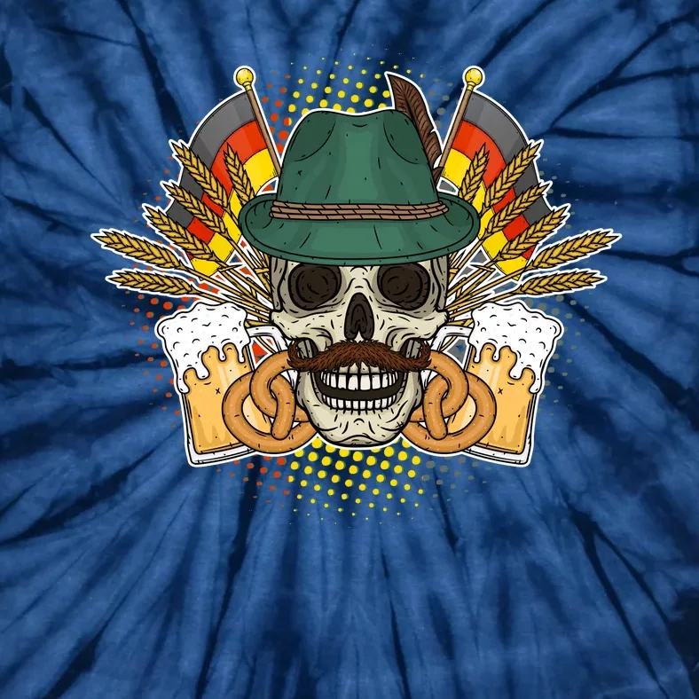 Funny Oktoberfest Halloween Skull Tie-Dye T-Shirt