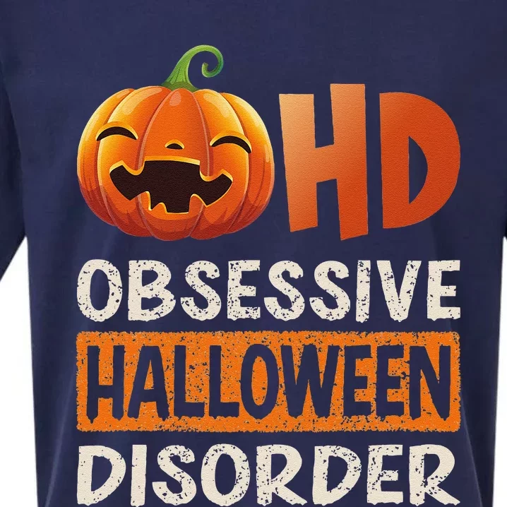 Funny Obsessive Halloween Disorder OHD Pumpkin Costume Sueded Cloud Jersey T-Shirt