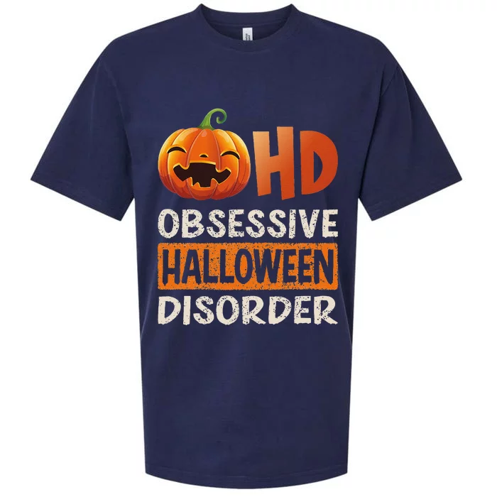 Funny Obsessive Halloween Disorder OHD Pumpkin Costume Sueded Cloud Jersey T-Shirt