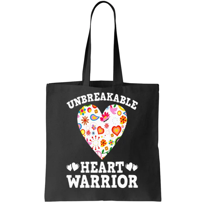 Funny Open Heart Surgery Bypass Unbreakable Heart Warrior Tote Bag