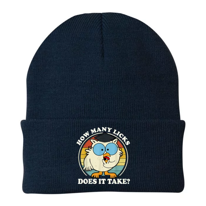 Funny Owl How Many Licks Does It Take Retro Vintage Knit Cap Winter Beanie