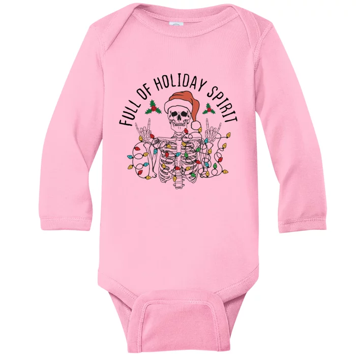 Full Of Holiday Spirit Funny Christmas Gift Baby Long Sleeve Bodysuit