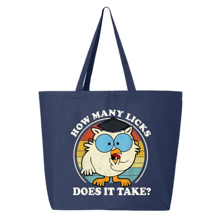 Funny Owl How Many Licks Does It Take Retro Vintage 25L Jumbo Tote