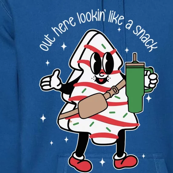 Funny Out Here Lookin Like A Snack Christmas Cake Retro Funny Gift Premium Hoodie