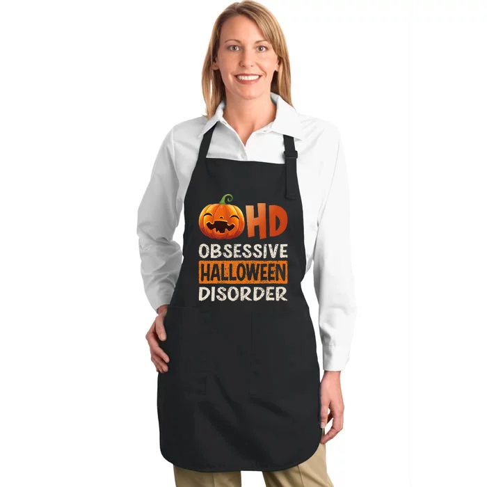 Funny Obsessive Halloween Disorder OHD Pumpkin Costume Full-Length Apron With Pocket