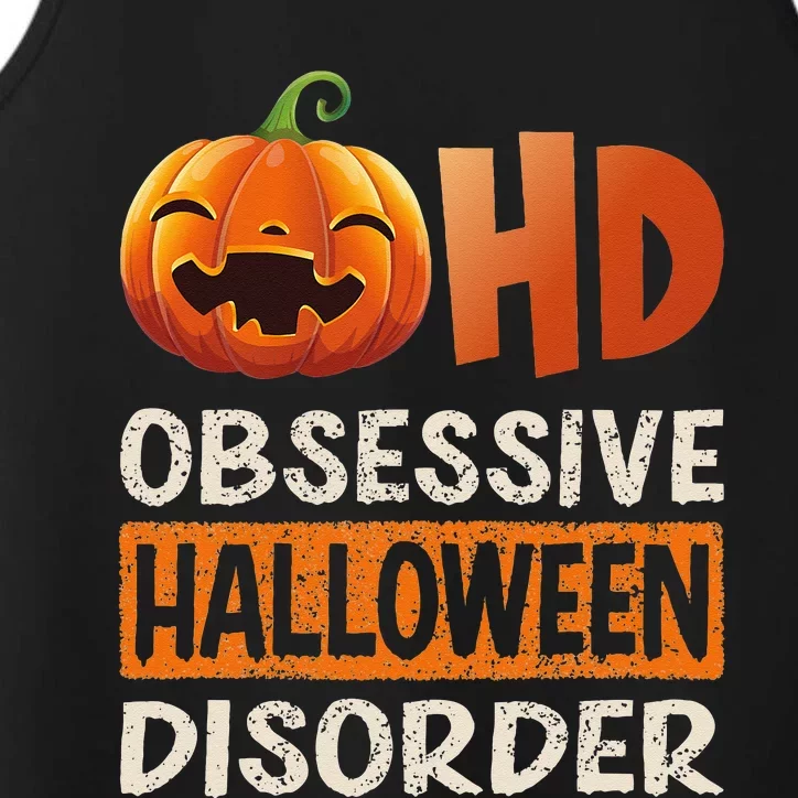 Funny Obsessive Halloween Disorder OHD Pumpkin Costume Performance Tank