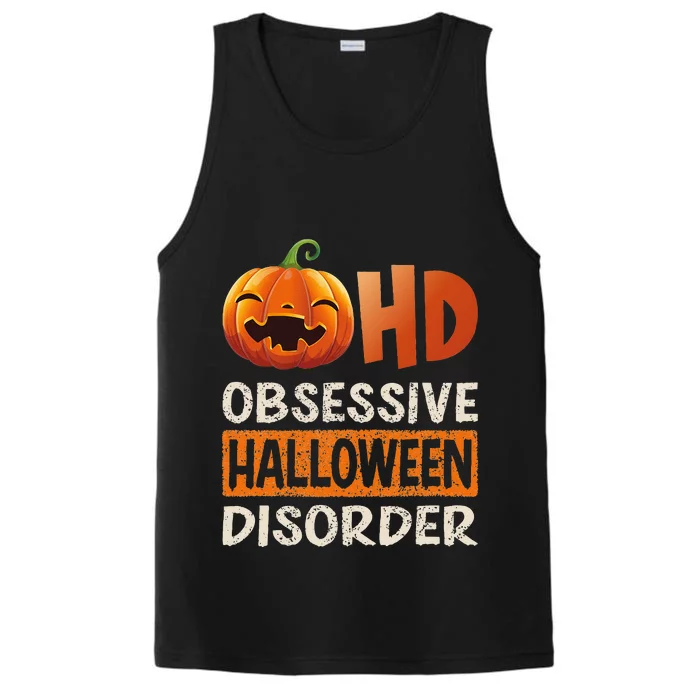 Funny Obsessive Halloween Disorder OHD Pumpkin Costume Performance Tank