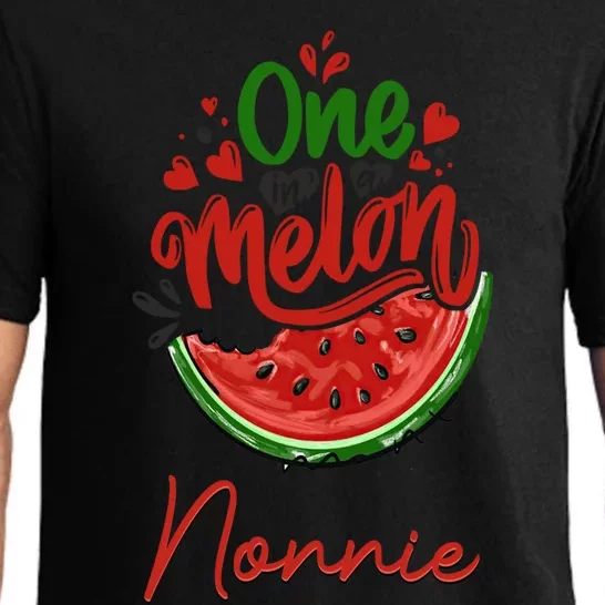 Funny One In A Melon Nonnie Matching Group Gift Pajama Set