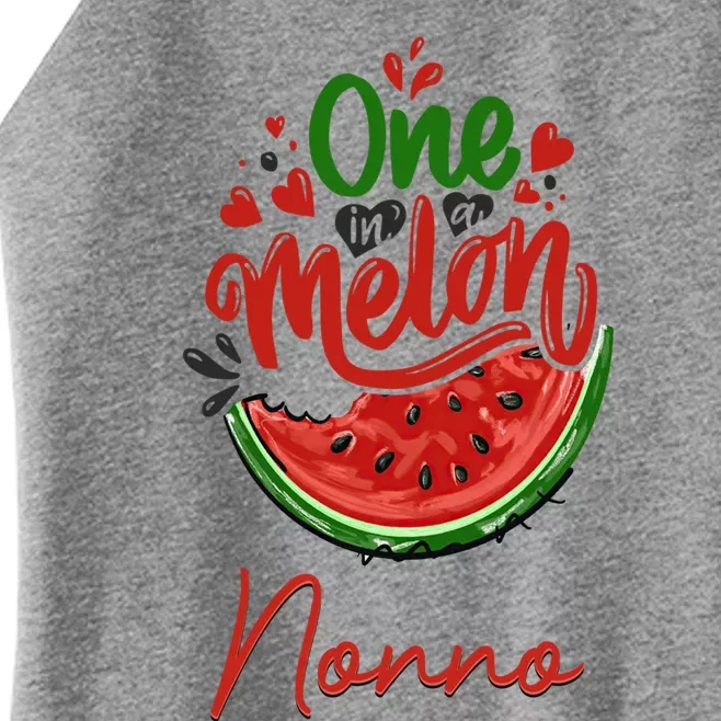 Funny One In A Melon Nonno Matching Group Gift Women’s Perfect Tri Rocker Tank