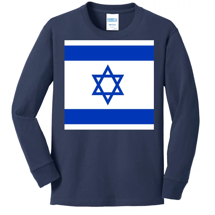 Flag of Israel Kids Long Sleeve Shirt