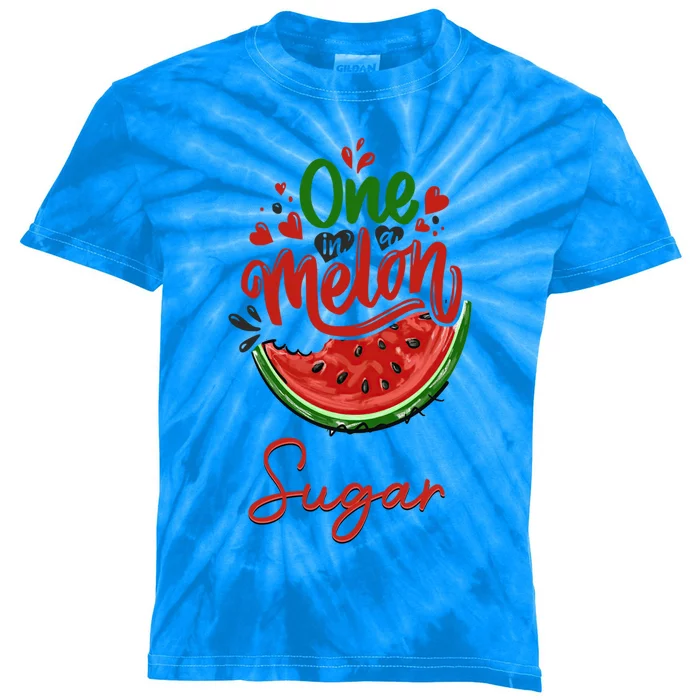 Funny One In A Melon Sugar Matching Group Gift Kids Tie-Dye T-Shirt