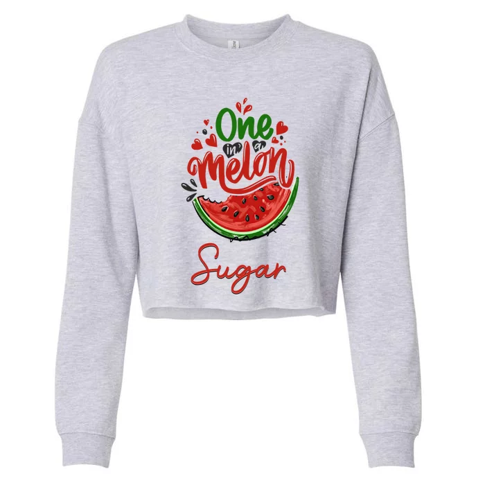 Funny One In A Melon Sugar Matching Group Gift Cropped Pullover Crew