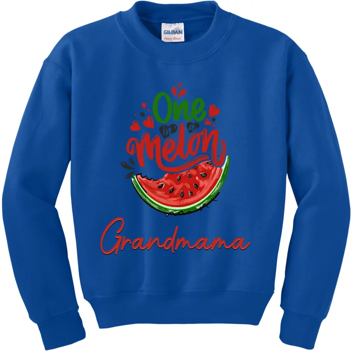 Funny One In A Melon Grandmama Matching Group Great Gift Kids Sweatshirt