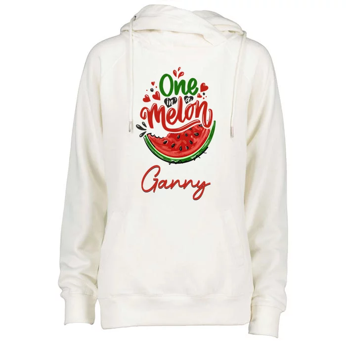 Funny One In A Melon Ganny Matching Group Gift Womens Funnel Neck Pullover Hood