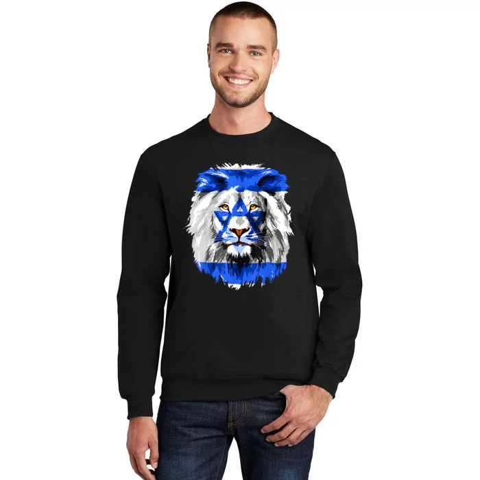 Flag Of Israel Lion Jewish Israel Flag Sweatshirt