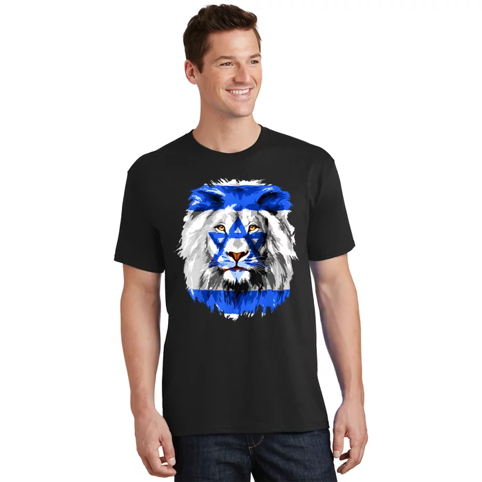 Flag Of Israel Lion Jewish Israel Flag T-Shirt