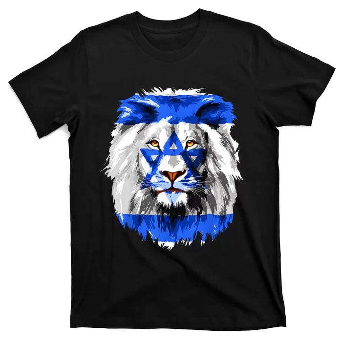 Flag Of Israel Lion Jewish Israel Flag T-Shirt