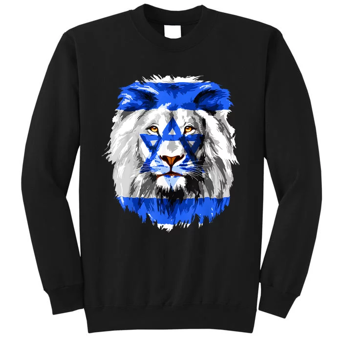 Flag Of Israel Lion Jewish Israel Flag Tall Sweatshirt