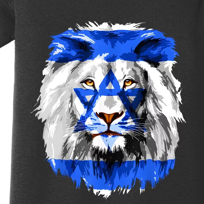 Flag Of Israel Lion Jewish Israel Flag Baby Bodysuit