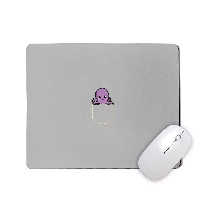 Funny Octopus In The Pocket Gift Kraken Pocket Mousepad