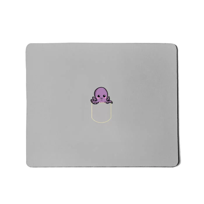 Funny Octopus In The Pocket Gift Kraken Pocket Mousepad