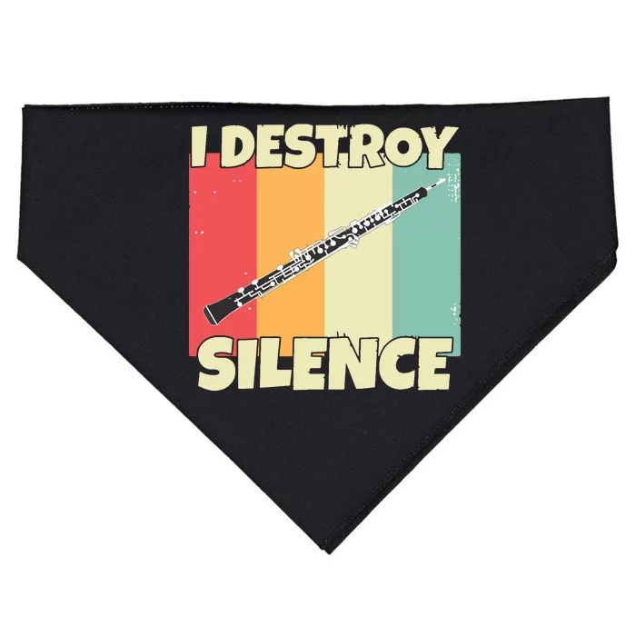 Funny Oboe Instrument I Destroy Silence For Oboe USA-Made Doggie Bandana