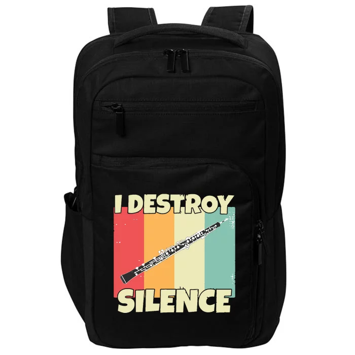 Funny Oboe Instrument I Destroy Silence For Oboe Impact Tech Backpack