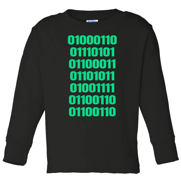 Fuck Off In Binary Code Toddler Long Sleeve Shirt