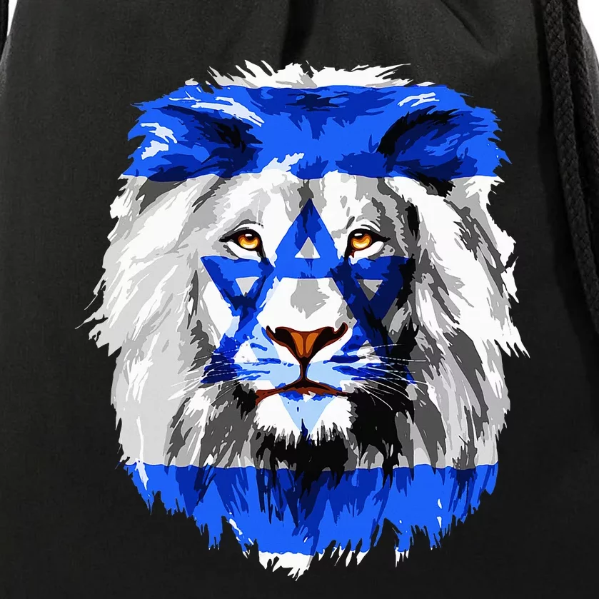 Flag of Israel lion Jewish Israel Flag Drawstring Bag