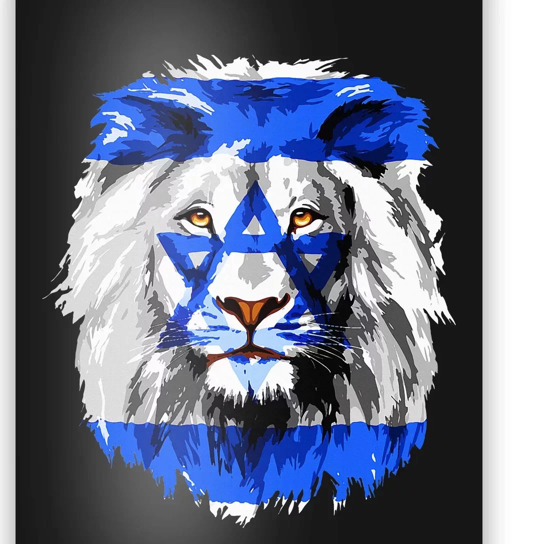 Flag of Israel lion Jewish Israel Flag Poster