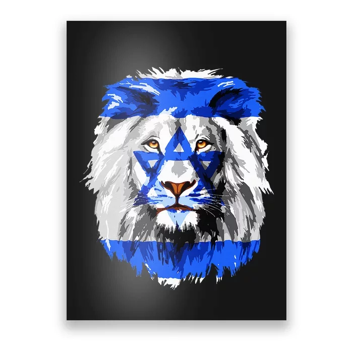 Flag of Israel lion Jewish Israel Flag Poster