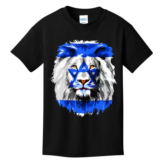 Flag of Israel lion Jewish Israel Flag Kids T-Shirt