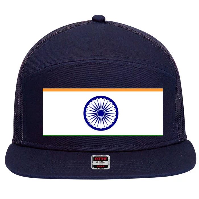 Flag of India 7 Panel Mesh Trucker Snapback Hat