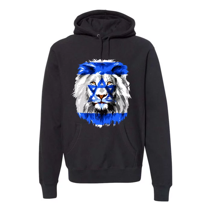 Flag Of Israel Lion Jewish Israel Flag Premium Hoodie