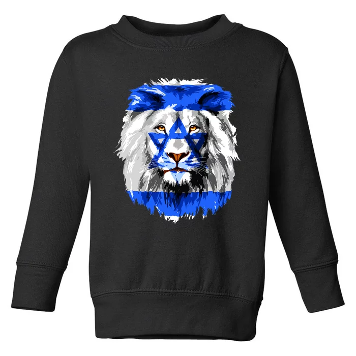 Flag Of Israel Lion Jewish Israel Flag Toddler Sweatshirt