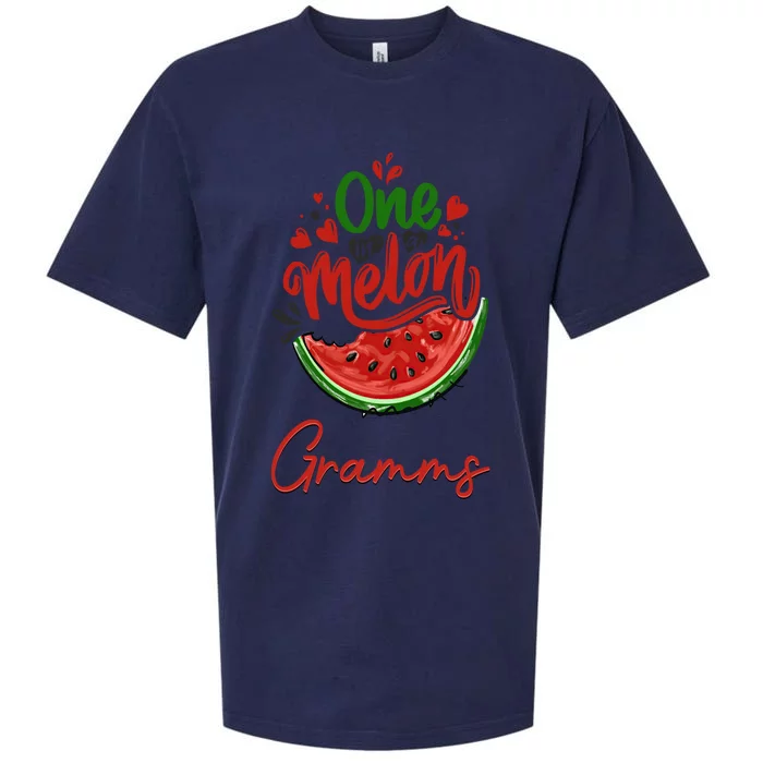 Funny One In A Melon Gramms Matching Group Gift Sueded Cloud Jersey T-Shirt