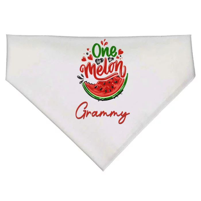 Funny One In A Melon Grammy Matching Group Gift USA-Made Doggie Bandana