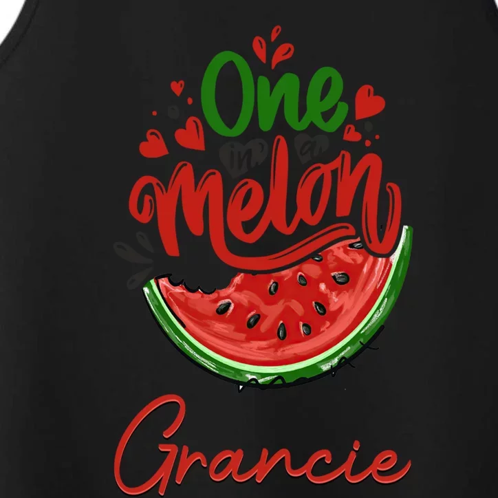 Funny One In A Melon Grancie Matching Group Gift Performance Tank