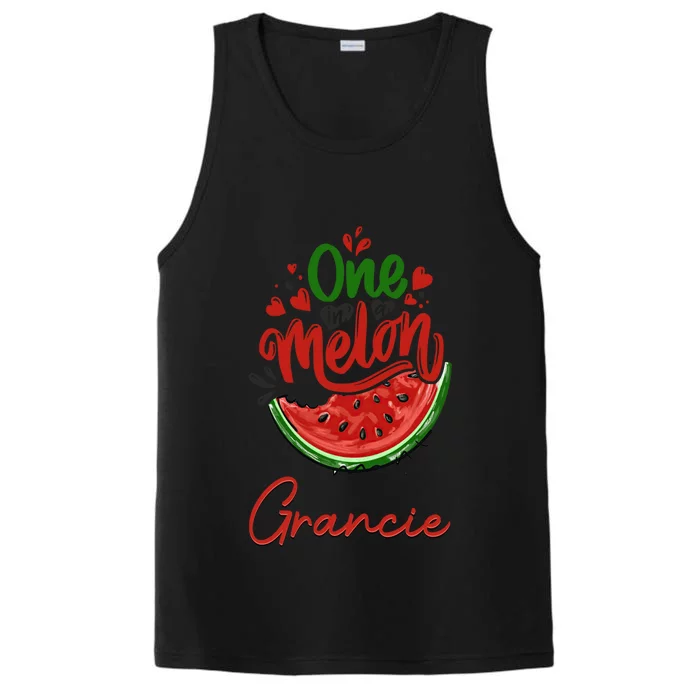 Funny One In A Melon Grancie Matching Group Gift Performance Tank