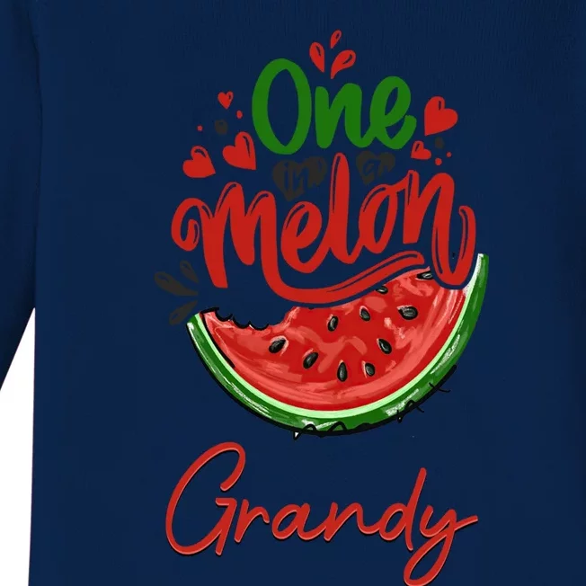 Funny One In A Melon Grandy Matching Group Meaningful Gift Baby Long Sleeve Bodysuit