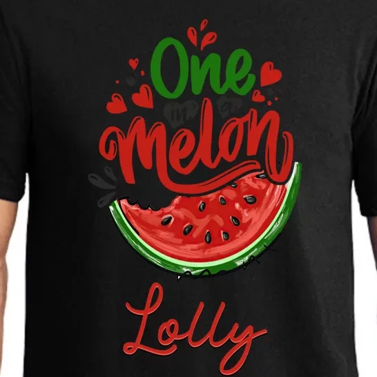 Funny One In A Melon Lolly Matching Group Funny Gift Pajama Set