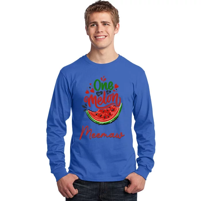 Funny One In A Melon Meemaw Matching Group Cool Gift Tall Long Sleeve T-Shirt