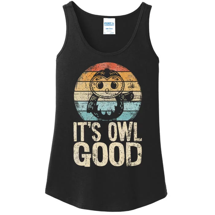 Funny Owl It's Owl Good Owl Pun Owl Lover Owl Ladies Essential Tank