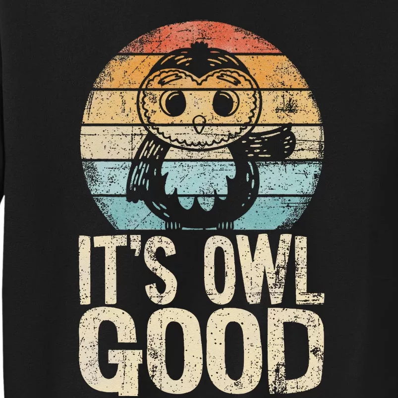 Funny Owl It's Owl Good Owl Pun Owl Lover Owl Tall Sweatshirt