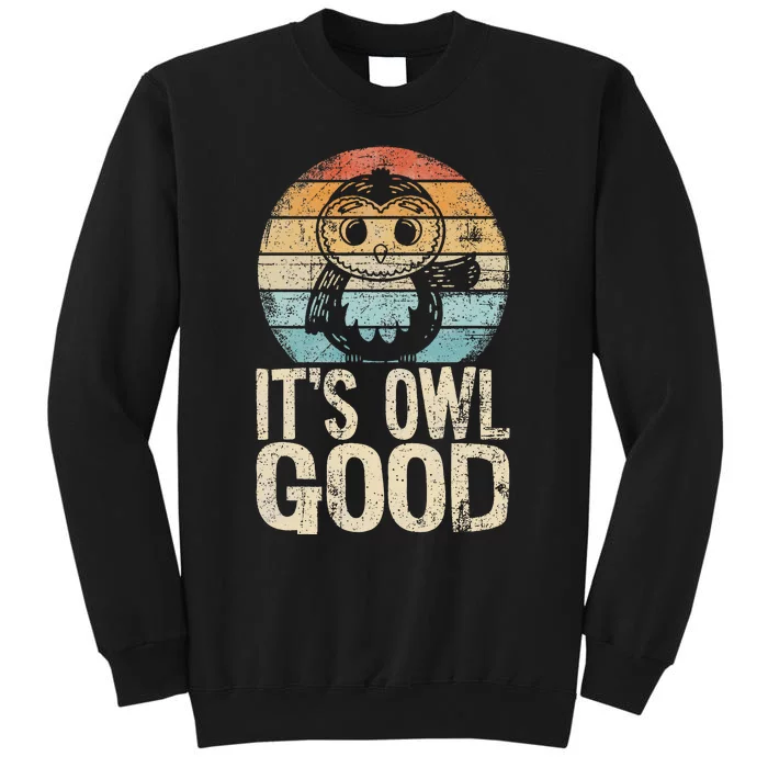 Funny Owl It's Owl Good Owl Pun Owl Lover Owl Tall Sweatshirt