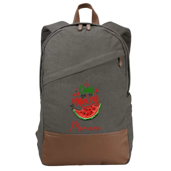 Funny One In A Melon Memere Matching Group Gift Cotton Canvas Backpack