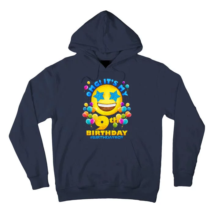 Funny OMG It's My 9th Birthday #BirthdayBoy Emoji Tall Hoodie