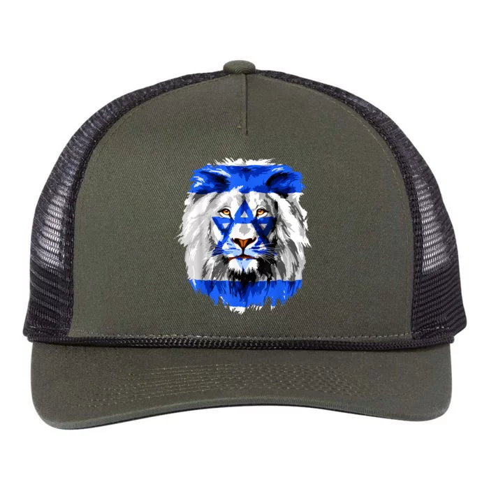 Flag Of Israel Lion Jewish Israel Flag Retro Rope Trucker Hat Cap